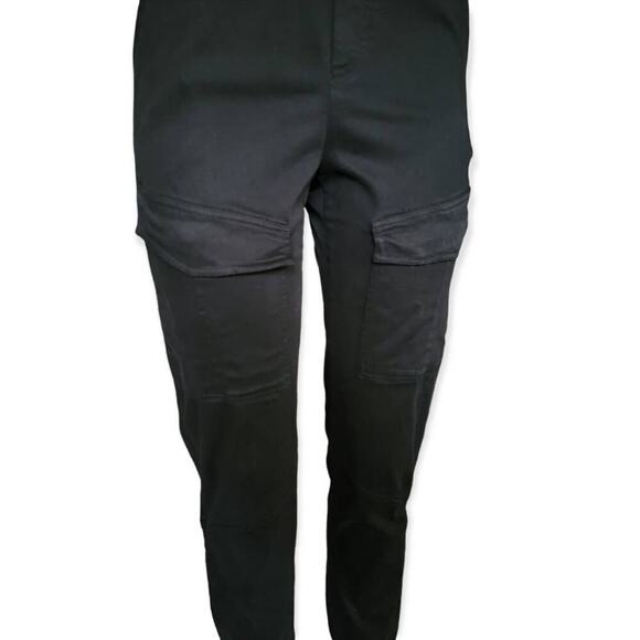 Young Fabulous & Broke Halsey Cargo Joggers Size Med Black Modal Elastic Waist - Picture 3 of 11